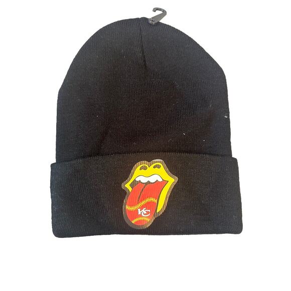 Kansas City Chiefs CUFFED black LINED winter hat cap beanie - Picture 3 of 4